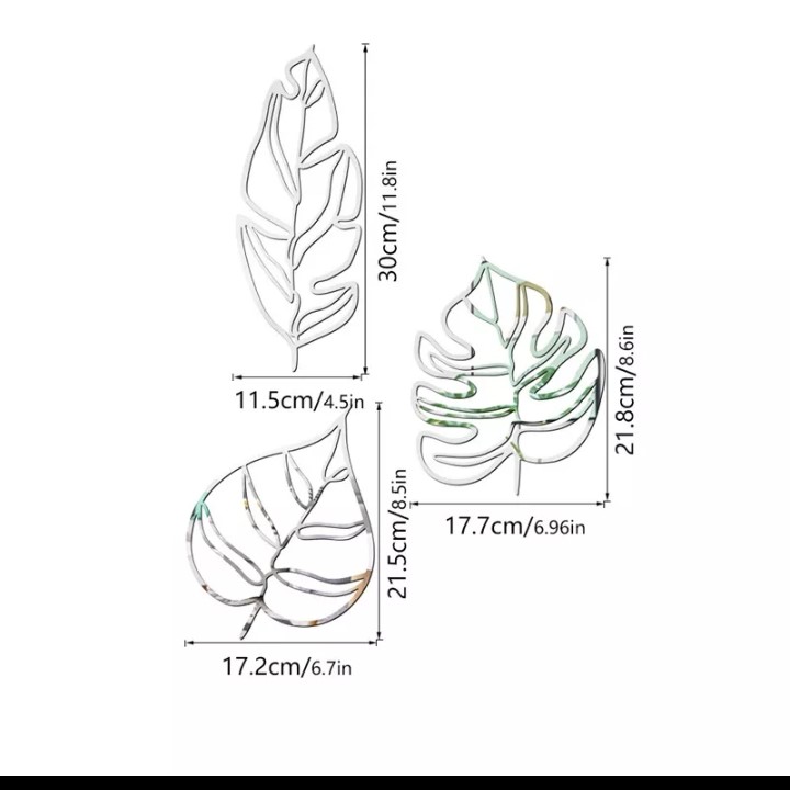 Maple Leaf Acrylic Mirror Wall Decorations - Image 3