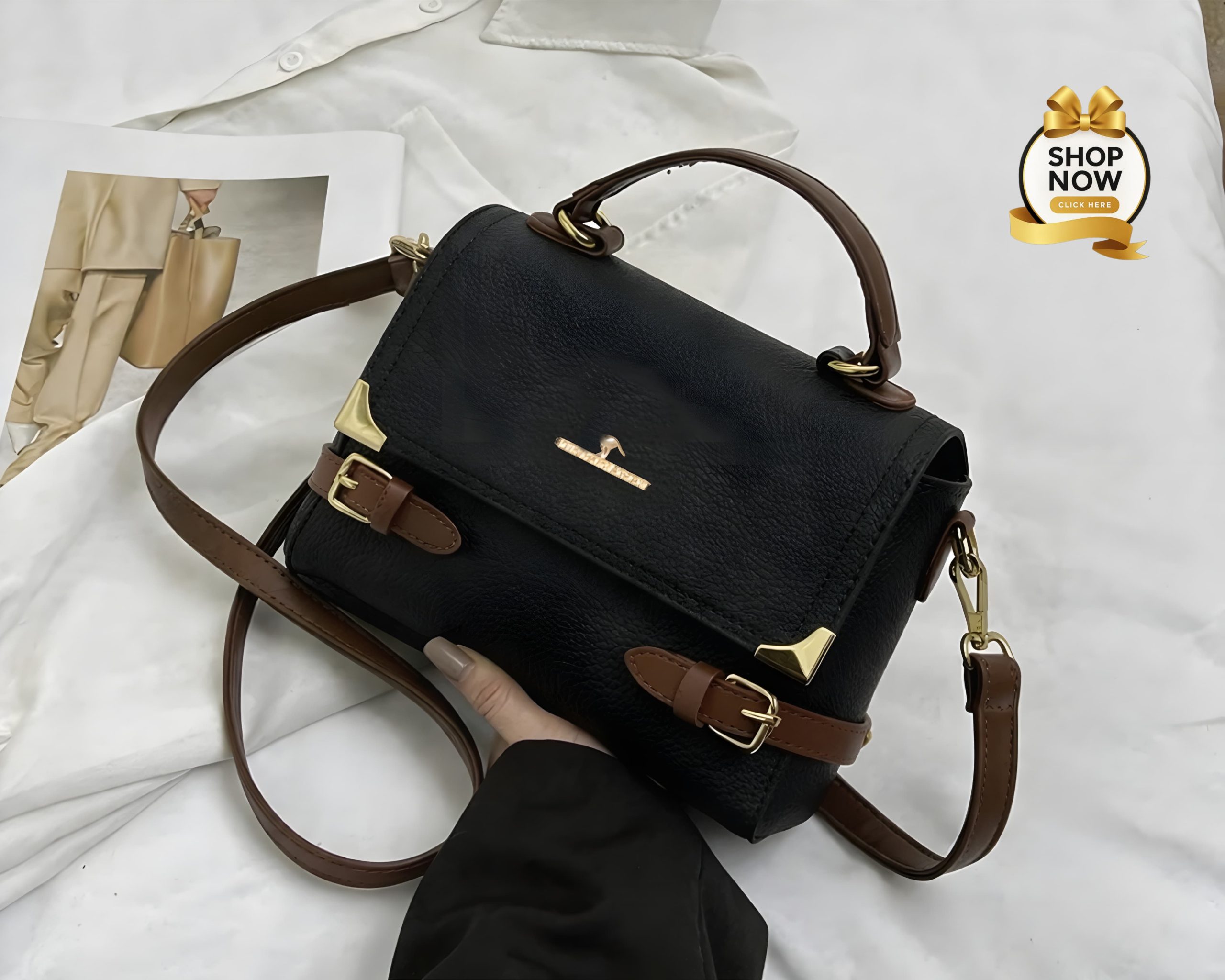 The Mono Carry Crossbody Bag Stylish Leatherette Design With Adjustable Strap - Image 4