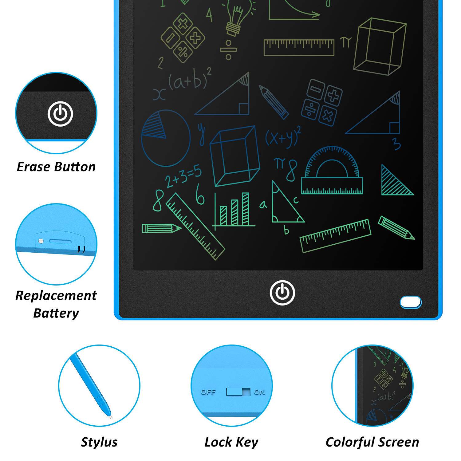 LCD Writing Tablet 10.5 Inch Multicolor Electronic Graphics Tablet Writing Board LCD Writing Pad Drawing Tablet Handwriting Paperless Notepad Graphic Board for Kids - Image 2