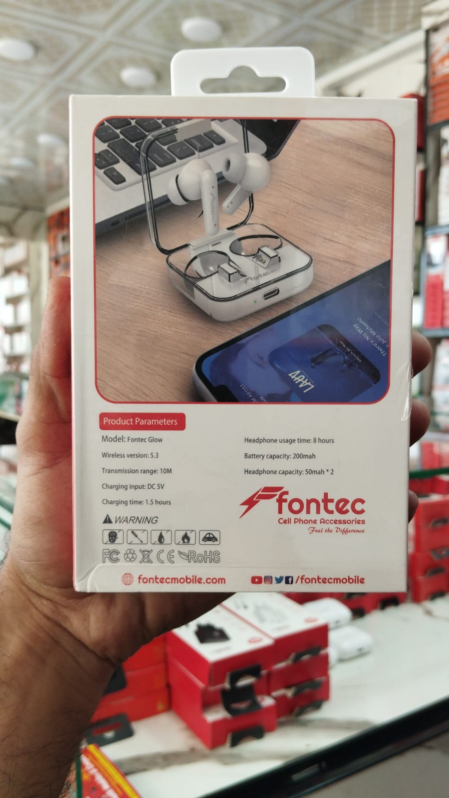 Fontec Glow Wireless Earbuds Bluetooth 5.3 Gaming Earphones with ENC Noise Cancellation & Transparent Charging Case - Image 5
