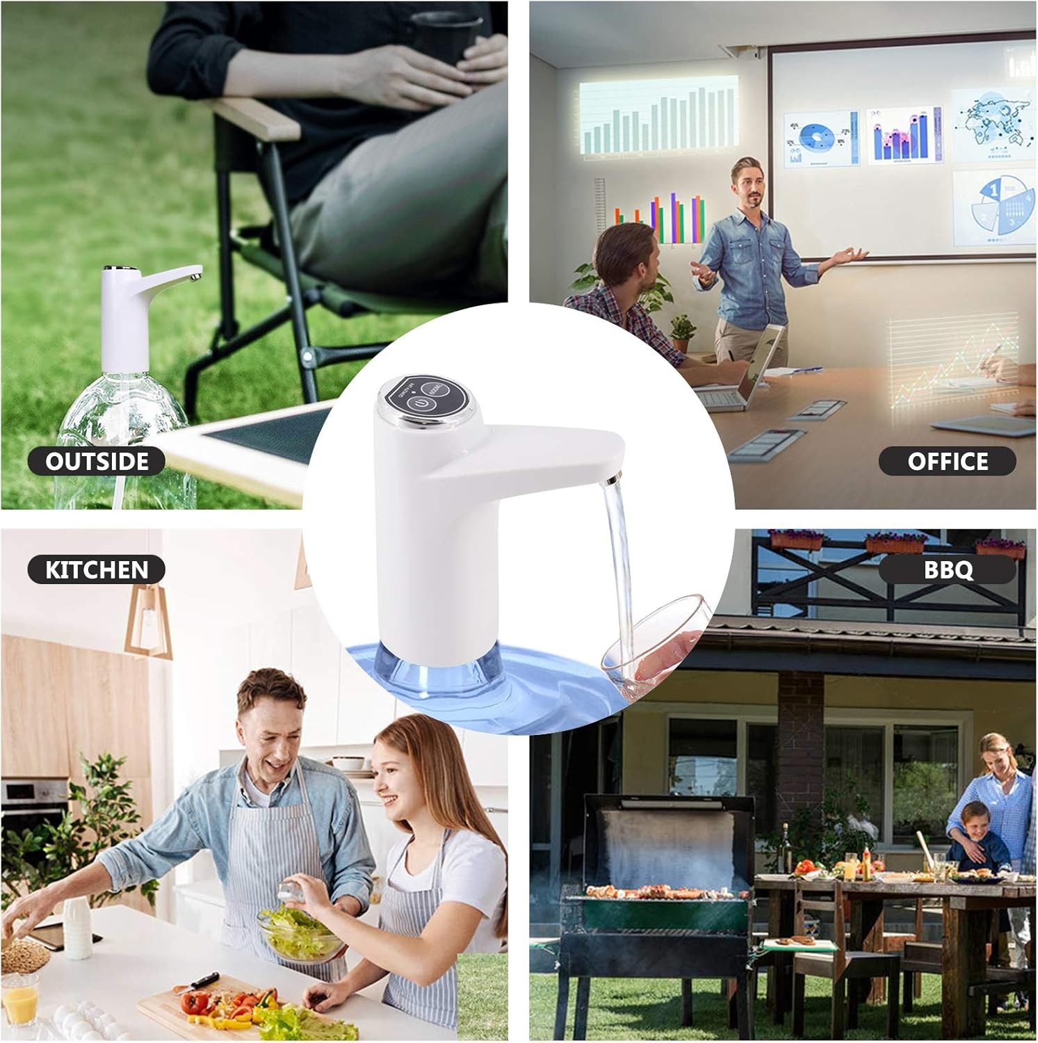 Touch Intelligent Electric Water Pump Rechargeable Automatic Dispenser For Bottled Water With One -Touch Operation (Random Color) - Image 2