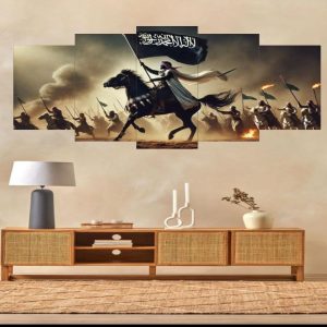 Islamic Warrior Canvas Wall Art  Set of 5 Panels (16x40 inches)