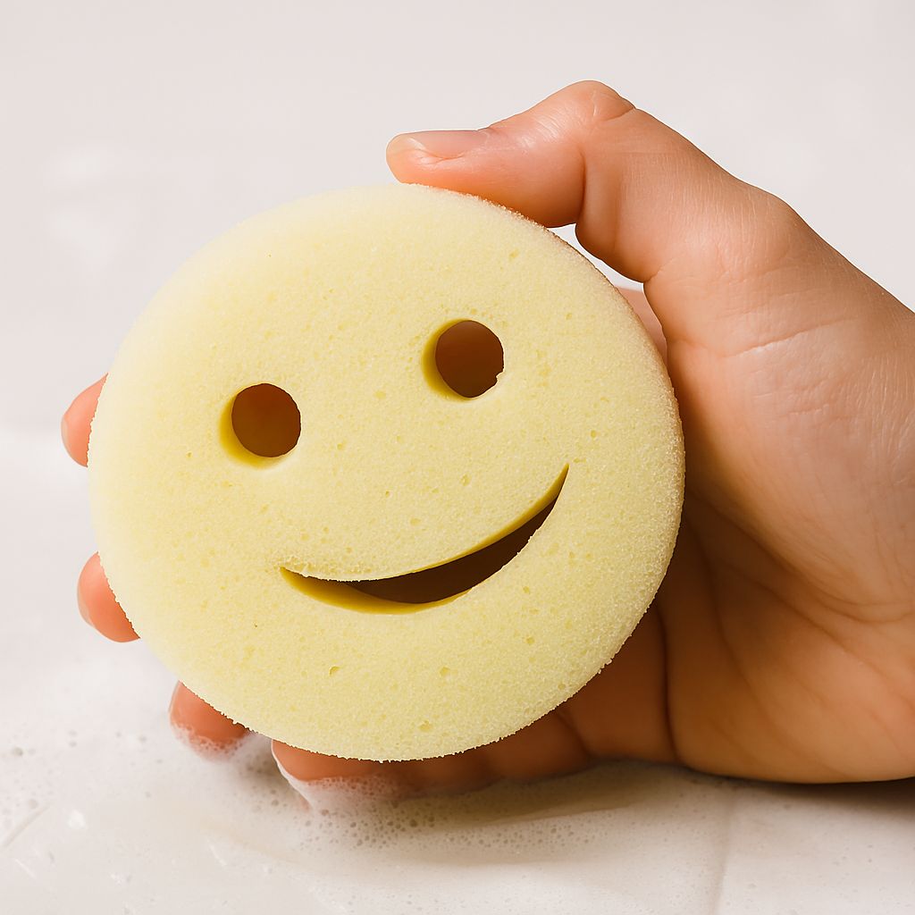 Smiley Face Scrub Sponge Mr. & Mrs. Scrub | Gentle on Surfaces, Tough on Messes - Image 4