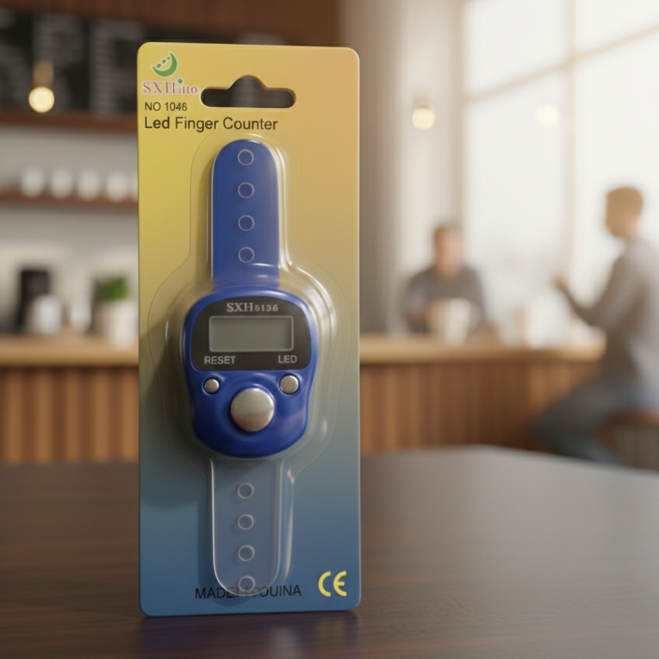 Digital Tasbeeh Finger Counter With Reset And Led Indicator Ring Tally Counter Electronic Tasbih SXH5136 (Random Color) - Image 3