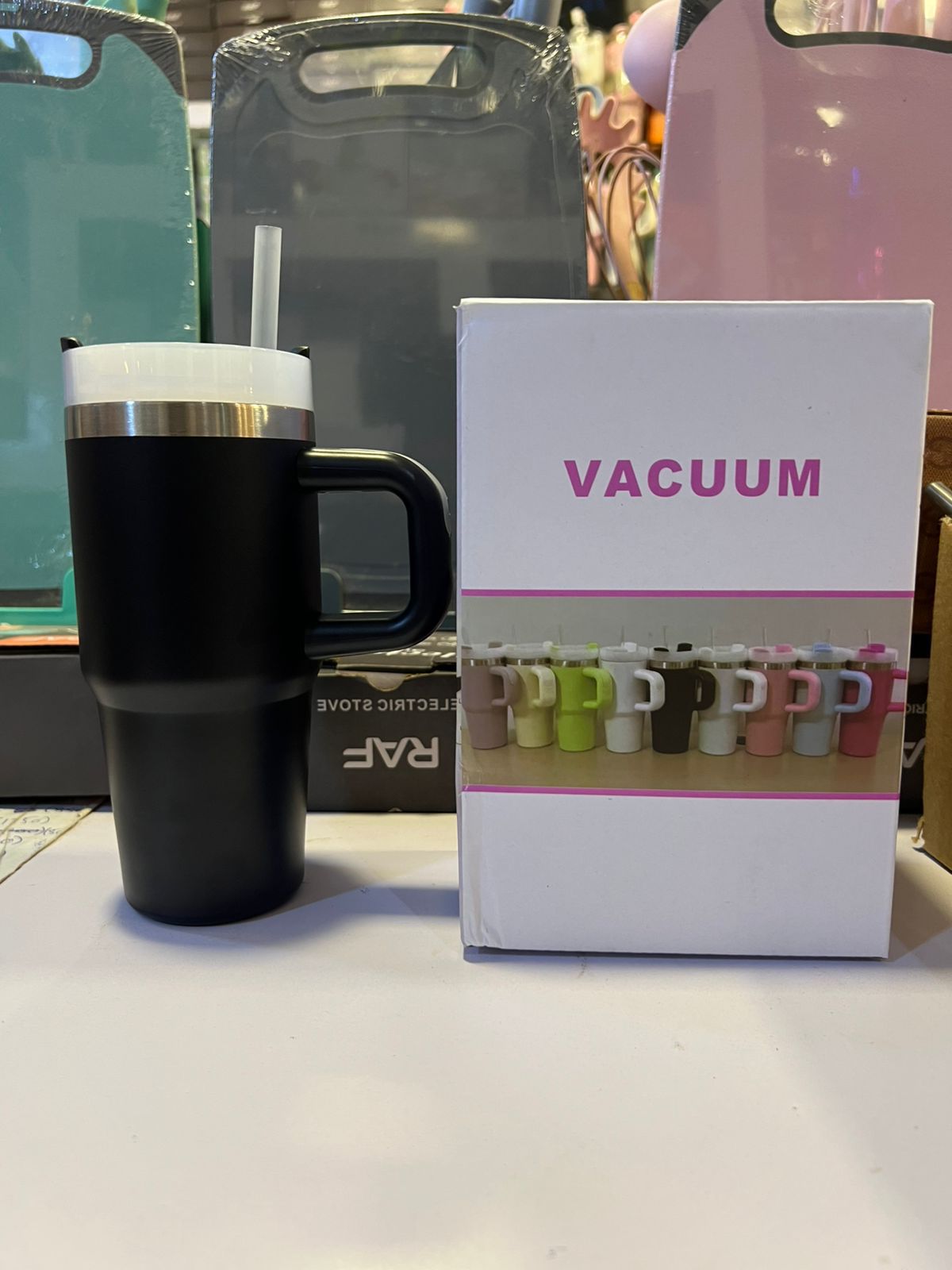 Mini Insulated Tumbler with Handle Stainless Steel Travel Mug with Straw Lid (Hot & Cold) (480ml) - Image 3