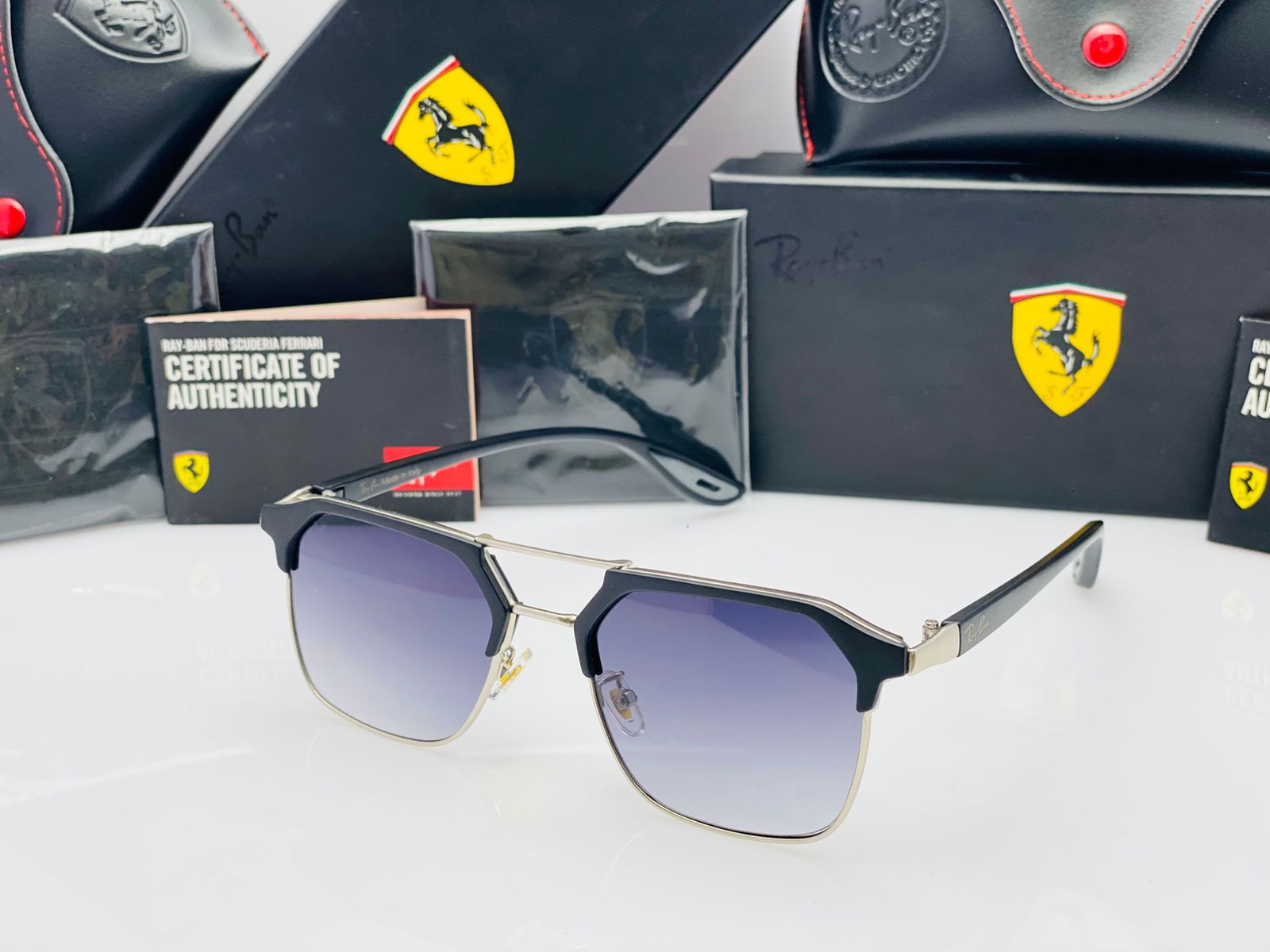 Premium Square Frame Sunglasses Stylish Metal Bridge Eyewear For Men And Women With Gradient Lenses - Image 3