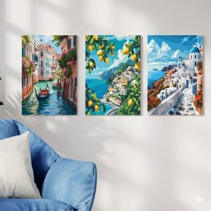 3Pcs Scenic Canvas Wall Art