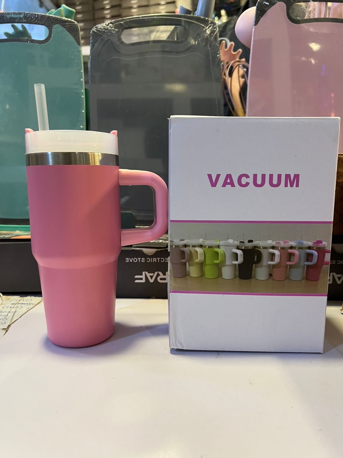 Mini Insulated Tumbler with Handle Stainless Steel Travel Mug with Straw Lid (Hot & Cold) (480ml) - Image 2