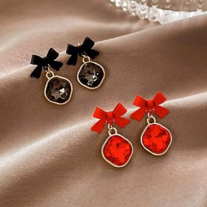 AWJ-166 Bow Shape Korean Earrings Elegant Fashion Jewellery, Stylish Accessory for Women