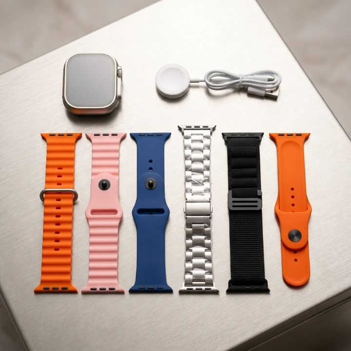Ultra 2 Smart Watch Big 2.01 Infinite Display 7 in 1 Strap Set with Wireless Charging - Image 3