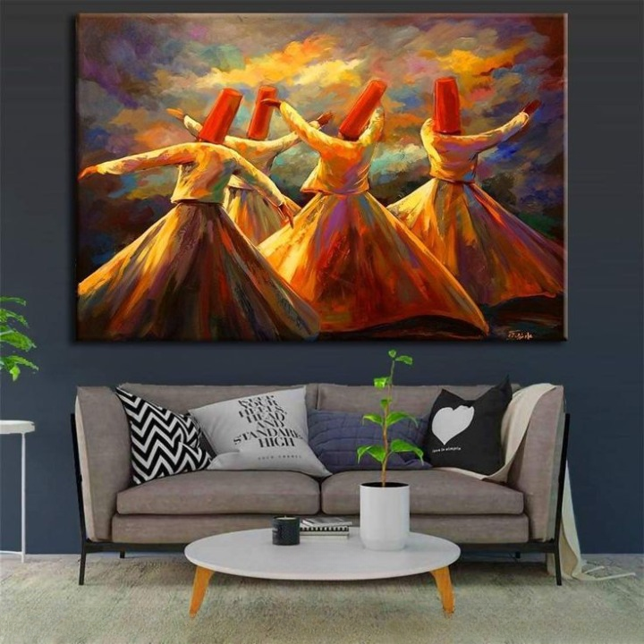 Whirling Dervish Wall Art Painting Sufi Dance Canvas, Spiritual Home Décor (12x16) - Image 3