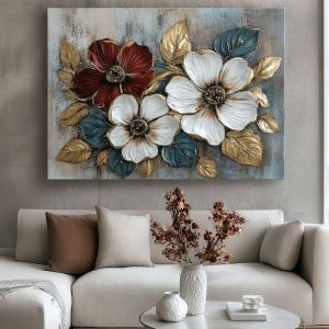 Floral Design Stickytiles Frame Providing Elegant Style Fresh Look Home Decoration