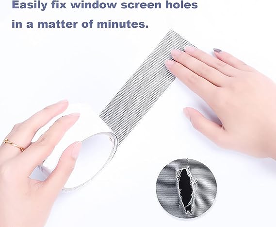 Mesh Roll Tape Window Screen Repair Patch Strong Self-Adhesive Fiberglass Mesh, Easy DIY Screen Repair Tape For Windows & Doors - Image 2