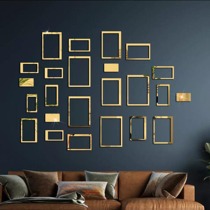 Acrylic Mirror Wall Decorations | 24 Pcs