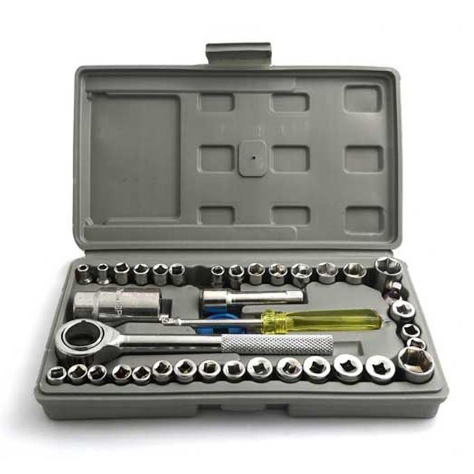 Aiwa 40 PCS Combination Socket Wrench Set Complete Mechanical Tool Kit for Home, Garage & Automotive Repair