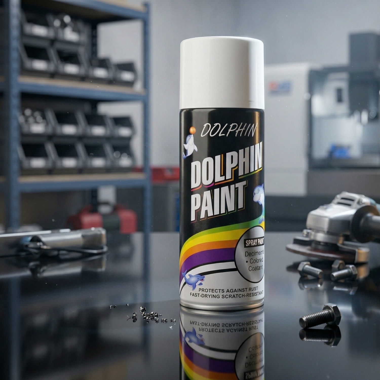 Dolphin Multi-Purpose Spray Paint Fast-Drying, Anti-Rust & Scratch Resistant High-Gloss Finish for Metal, Wood, Plastic & Automotive 300ml - Image 2