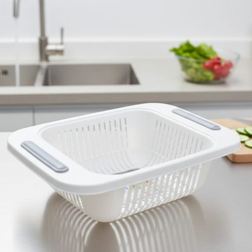 Sink Colander Strainer Basket | Vegetables, Fruits, Pasta & Drying Rack | Durable Kitchen Tool - Image 3