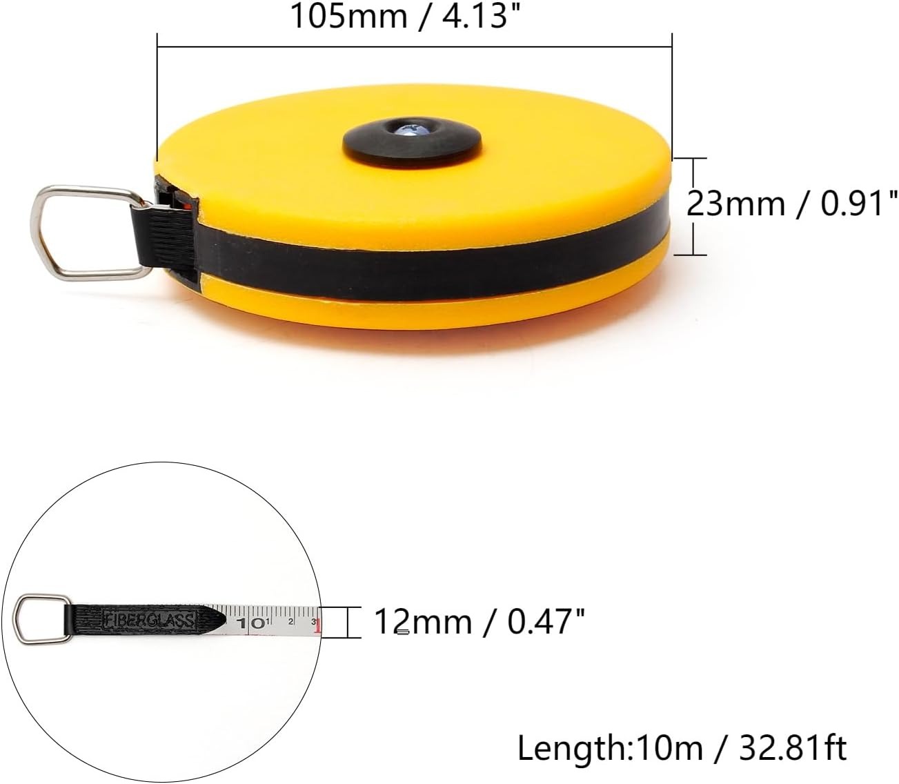 10M Double?Side Metric Fiberglass Measuring Tape Reel | Durable Roll Measuring Tool 1pc - Image 5