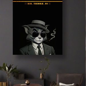 Stay Calm They Hate That Framed Wall Art Stylized Cat Portrait with Quote, 12x16