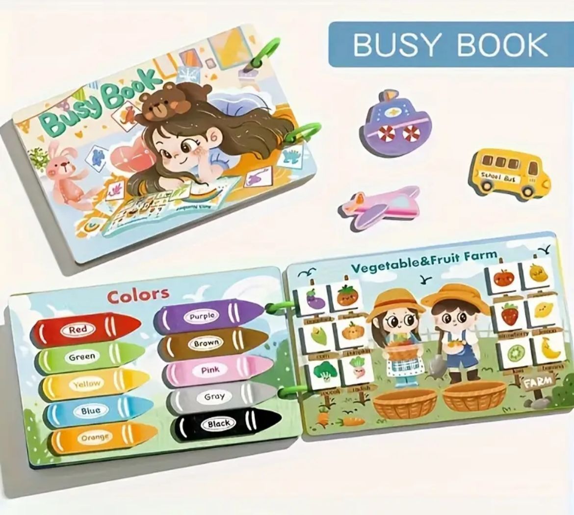 Montessori Quiet Busy Book for Toddlers 12 Theme Educational Learning Activity Book for Kids | Early Development Toy - Image 3