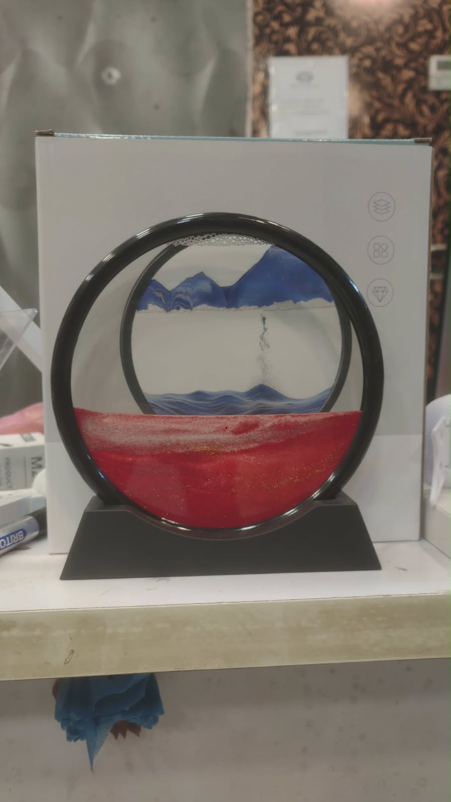 Moving Sand Art Picture 3D Dynamic Deep Sea Sandscape with Display Stand - Without Light | Size 8 Inch (Random Color) - Image 4