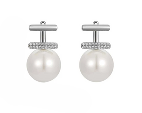 Elegant Pearl Drop Earrings for Women Stylish Dangle Earrings with Rhinestone Accent (AXT-102) - Image 3