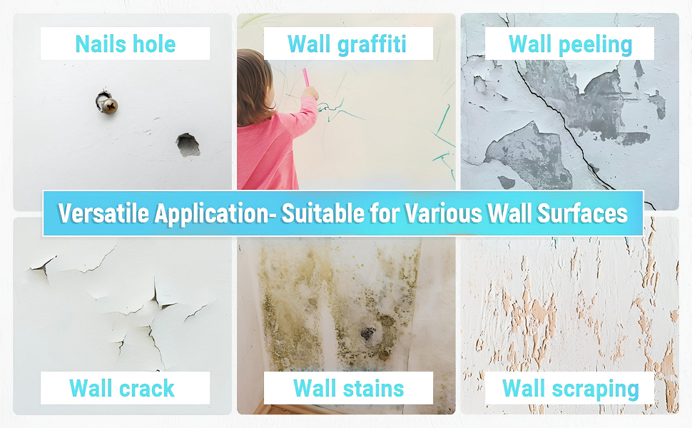 Wall Repair Paste 200gm White Waterproof Crack Filler With Scraper, Wall Putty & Hole Mending Agent for Damaged Walls and Joints