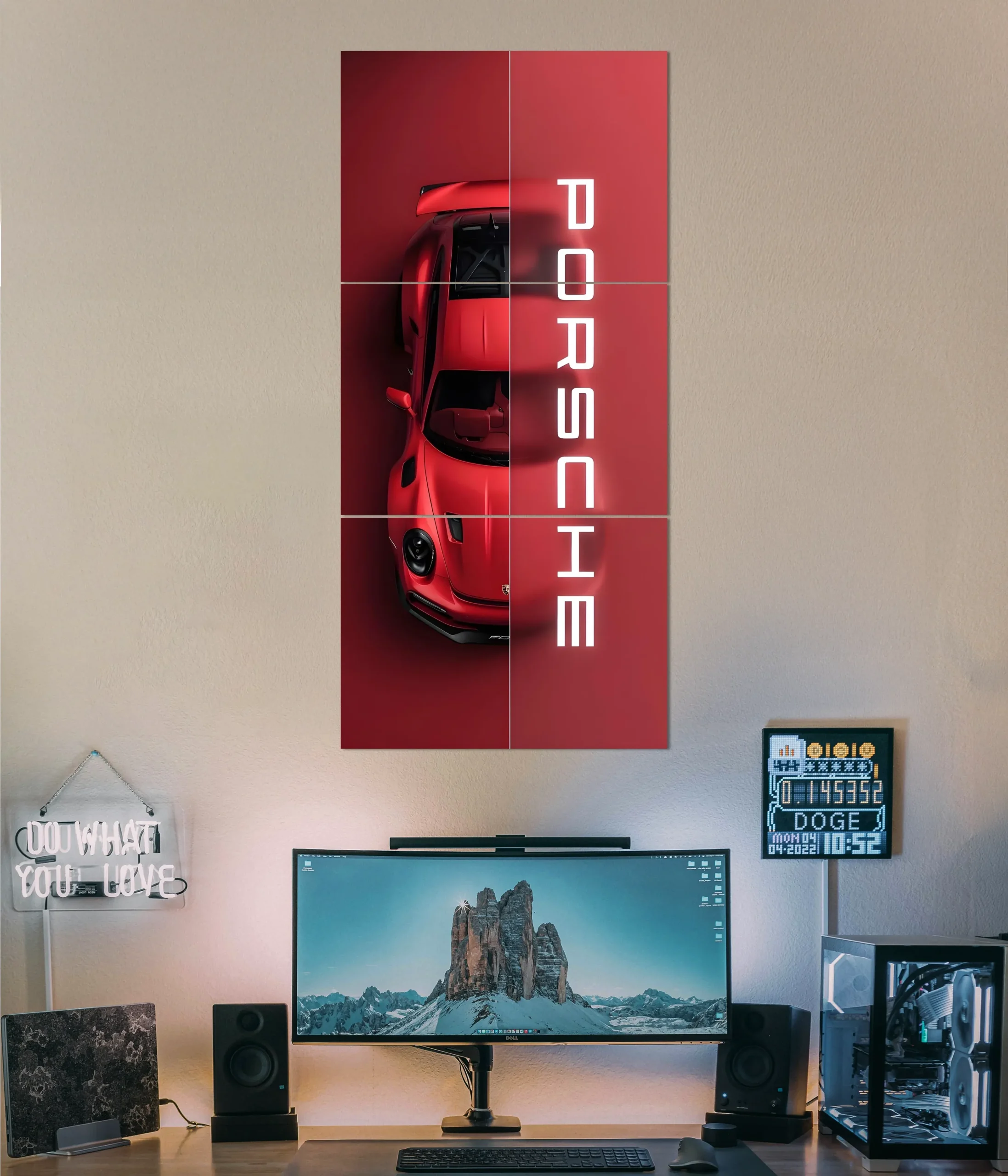 Set of 4 Car Design Sticky Photo Tiles  Wall Frames for Home & Office Decor - Image 2