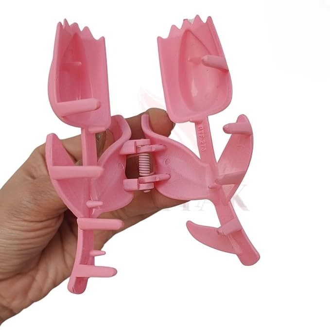 Rose Flower Hair Clips Stylish Matte Finish Rose-Shaped Claw Clips for Women & Girls (Assorted Colors, Set of 6) - Image 3