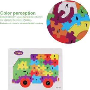 Wooden Alphabet Puzzle Board Premium A-Z English Letters Learning Toy for Kids, Early Literacy, Cognitive Development, and Creative Play