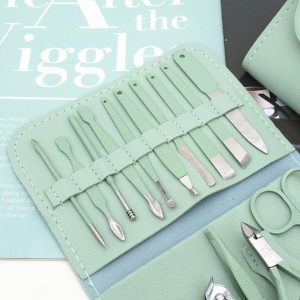 16-Piece Manicure & Pedicure Kit  Premium Stainless Steel Nail Care Set for Hand, Foot & Facial Grooming | Travel-Friendly Case Included | 16 Pcs Nail Care Set | Beauty Essentials Set ( Random Color )