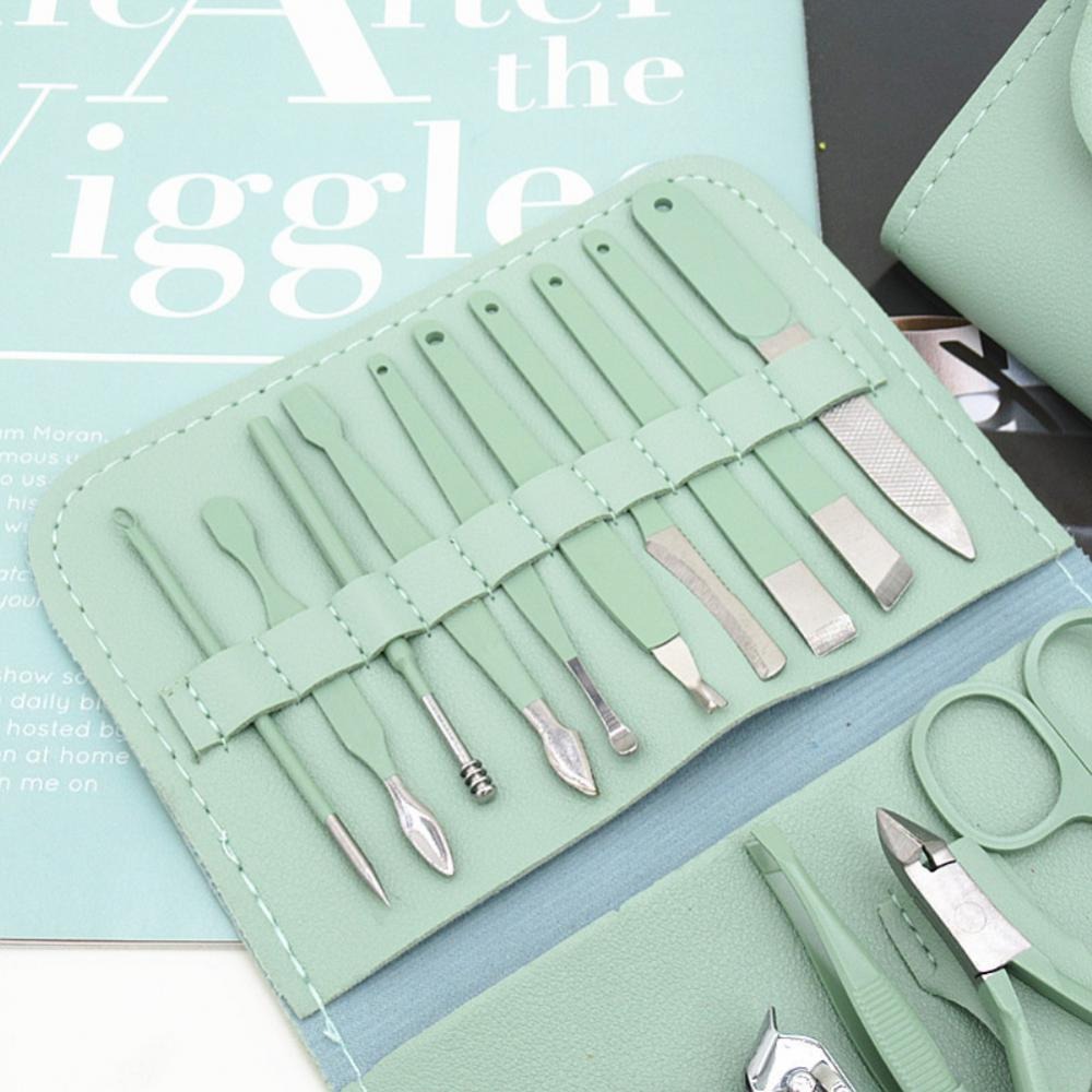 16-Piece Manicure & Pedicure Kit Premium Stainless Steel Nail Care Set for Hand, Foot & Facial Grooming | Travel-Friendly Case Included | 16 Pcs Nail Care Set | Beauty Essentials Set ( Random Color )