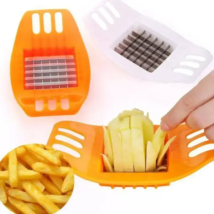 Multifunctional Potato Cutter and French Fry Maker Stainless Steel Vegetable and Fruit Slicer, Chopper, Dicer, Kitchen Tool for Cutting Fries, Chips, and Healthy Snacks Durable ABS Handle with 36-Blade Grid (Random Color)
