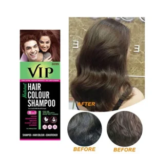 5-in-1 Hair Colour Shampoo Brown  Natural Ammonia-Free Hair Dye for Hair, Beard, Moustache & Body Hair (180ml)