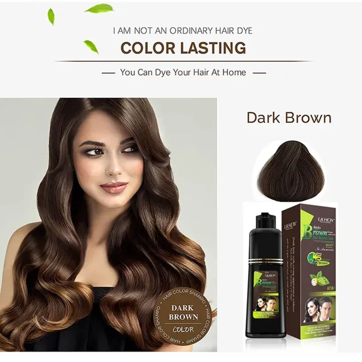 Light Brown Hair Color Shampoo Quick & Easy Gray Coverage, 200ml Natural-Looking Dye