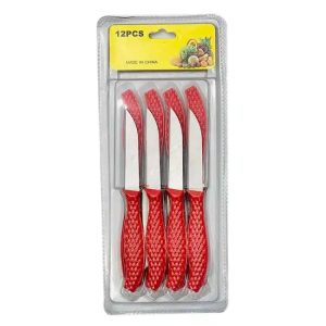12Pcs Mini Stainless Steel Knife Set Compact 14.5cm Carbon Steel Knives for Daily Cutting & Chopping (Random color)