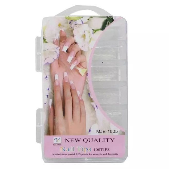 100 Pcs Fake Nails Set  White ABS Plastic Nail Tips, Durable & Easy-to-Apply, Smooth Finish for DIY Nail Art & Professional Salon Manicure - Image 3