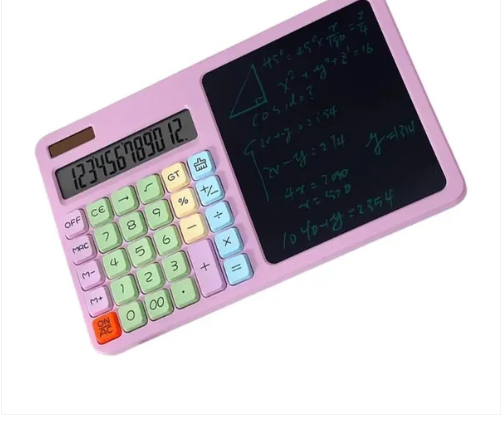 2-in-1 Calculator with LCD Writing Tablet Dual-Function Office & School Gadget | Portable & Eco-Friendly | Random Color - Image 4
