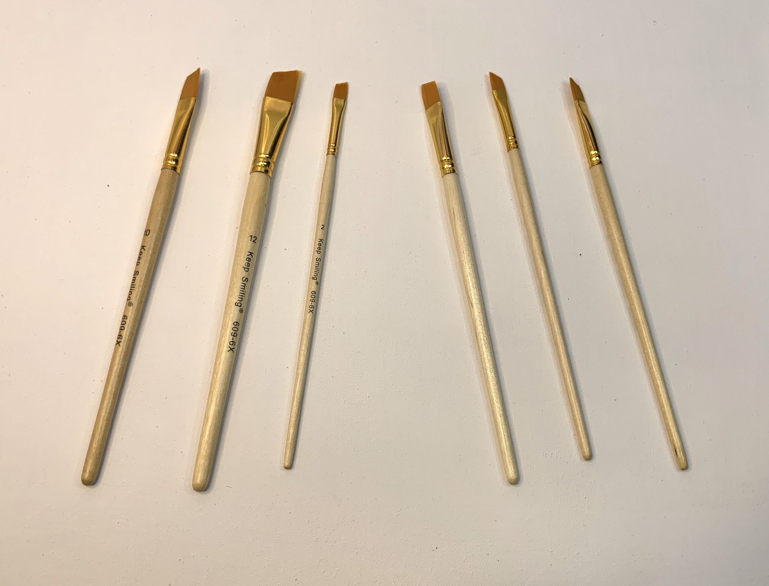 Pack of 6 Professional Angular Brush Set for Artists Wooden Handle & Ultra-Soft Tapered Bristles | Multi-Purpose Brushes for Painting, Designing, Calligraphy & Craft | Ideal for Acrylic, Oil & Watercolors - Image 2