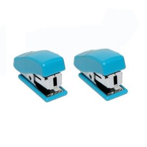 Pack of 2 Mini Staplers with Pins Compact, Smooth, and High-Quality Office & School Use (Random color)