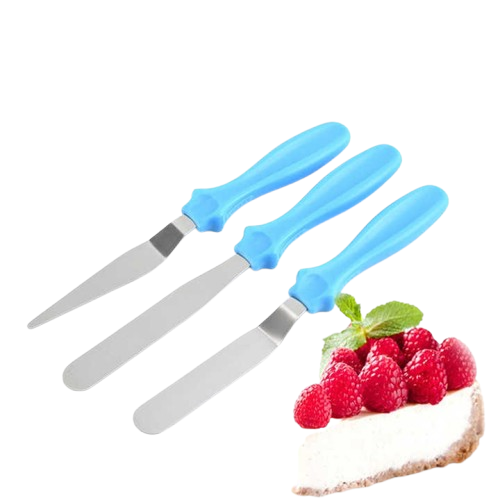3-Piece Cake Decorating Knife Set Stainless Steel Spatula & Cream Spreader Tools (Multi-Color) - Image 4