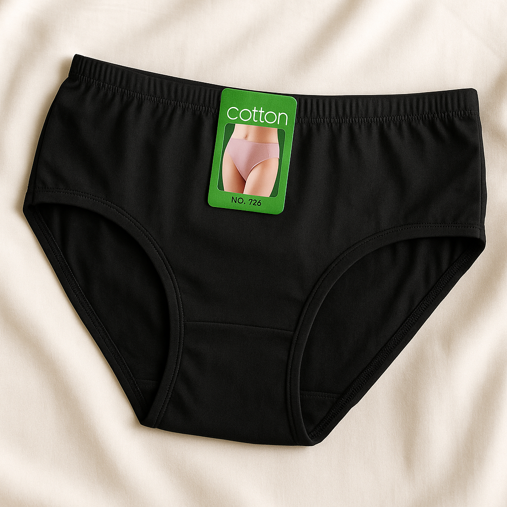 2 Pcs Womens Cotton Plain Panties Soft & Comfortable Underwear (Skin, Black | S/M/L)