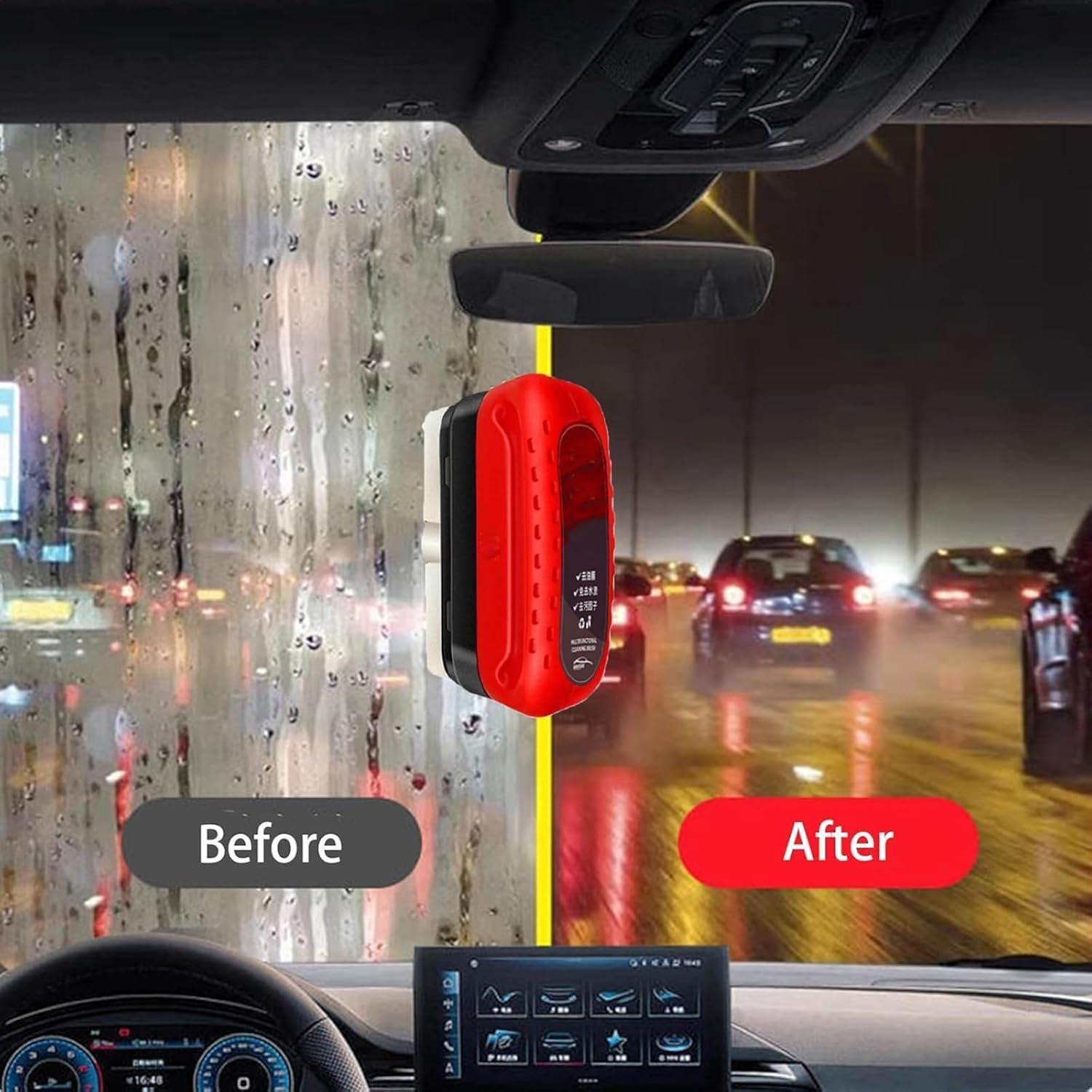 Universal Glass Cleaner,clear Vision Car Glass Oil Film Cleaner Brush For Windshield | Bottle also Included - Image 5