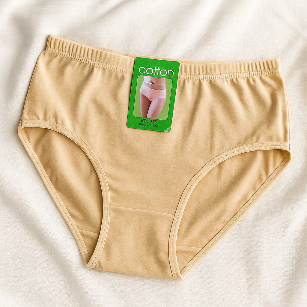 2 Pcs Womens Cotton Plain Panties Soft & Comfortable Underwear (Skin, Black | S/M/L) - Image 2