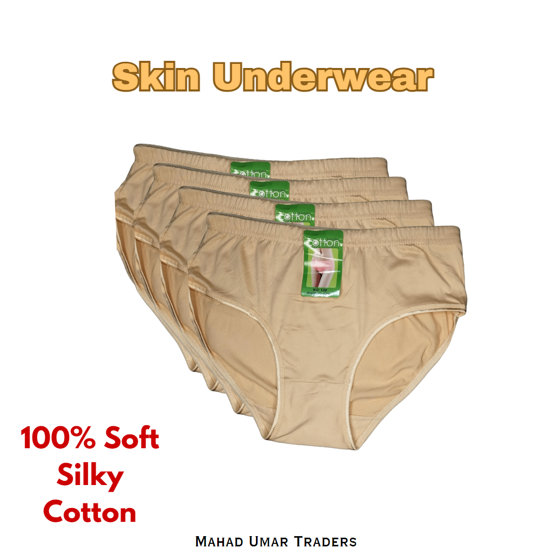 Cotton Plain Panty for Women Soft & Comfortable Underwear (Skin, Black, S/M/L) - Image 4