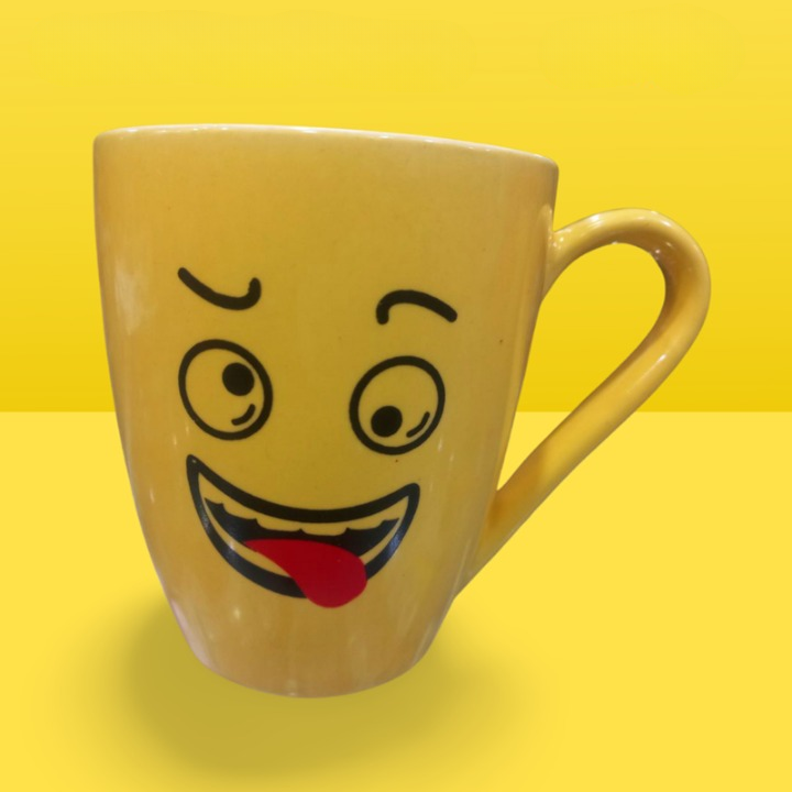 Smart and Cute Emoji Ceramic Smiley Cup with Spoon Stylish Tea and Coffee Mug, Perfect Gift for Birthday, Celebration, and Decoration (Random Designs) - Image 5