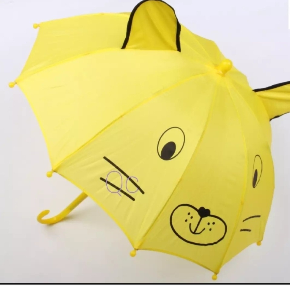 Small Kids Cartoon Umbrella Multicolor, Random Shape & Design, Lightweight & Compact - Image 5