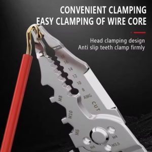 Multi-Function Wire Stripper and Cutter 10-in-1 Electrical Tool with Wire Cutting, Stripping, Crimping & Screw Functions