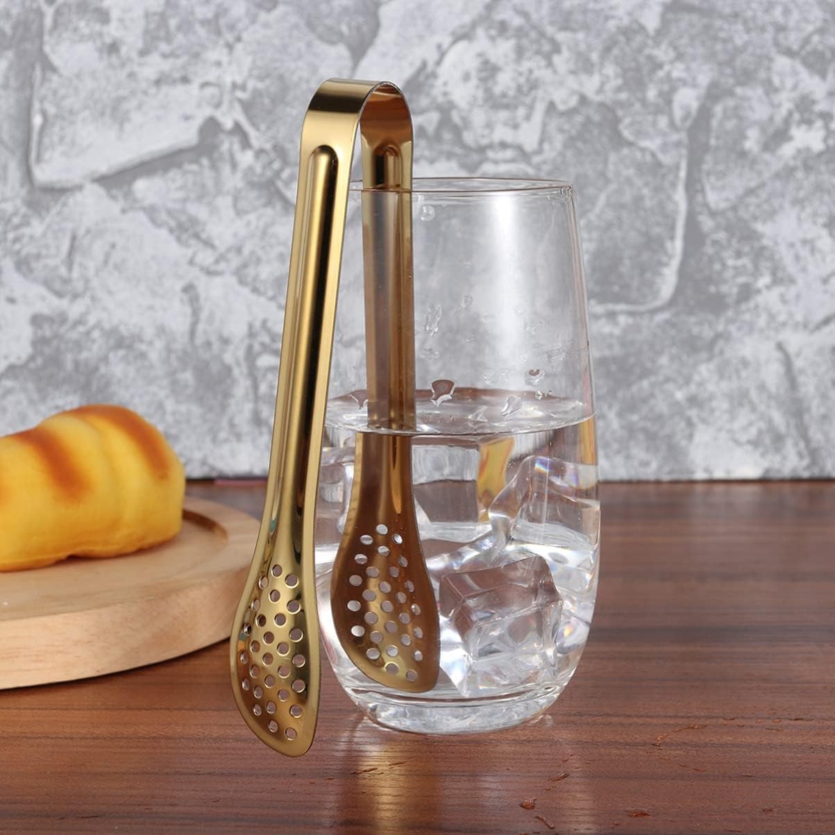 Mini Stainless Steel Food Serving Tong 6 Inch Strainer Tong with 28-Hole Flat Head for Salad, Ice Cubes, Pastries, Frying & Tea - Image 5