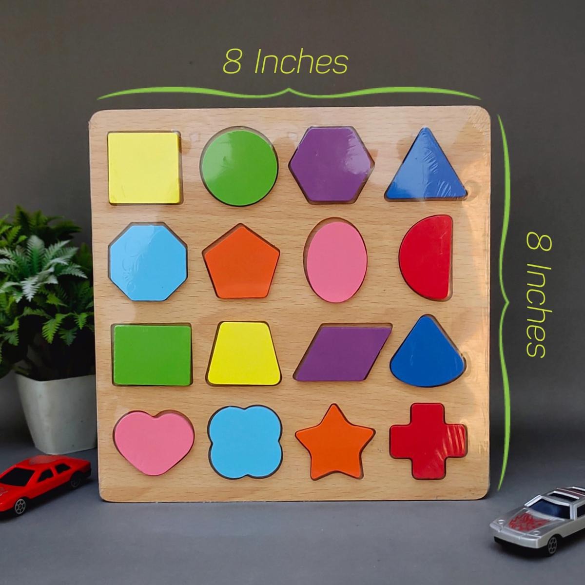 Colorful Geometric Shapes Wooden Cognitive Board Puzzle Educational Learning Toy for Kids (13 Years, Safe & Durable) - Image 4